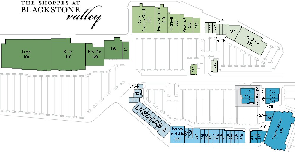 The Shoppes at Blackstone Valley map