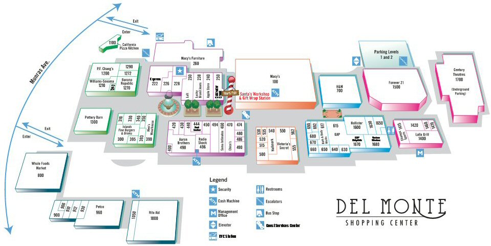 Del Monte Center map