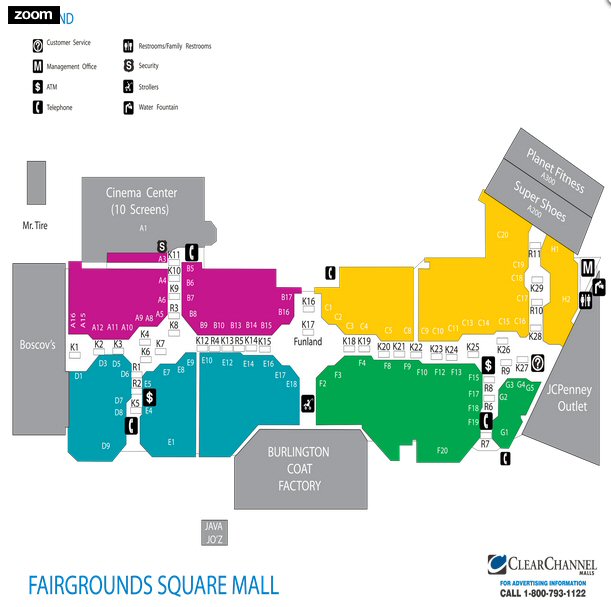Fairgrounds Square Mall map
