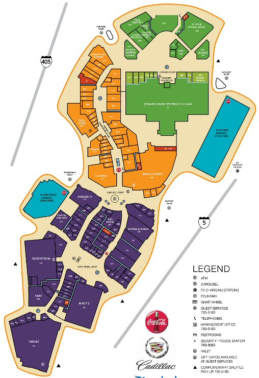 Irvine Spectrum Center map