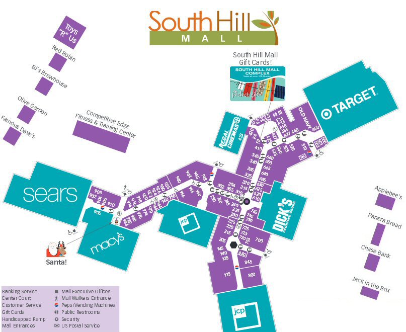 South Hill Mall map