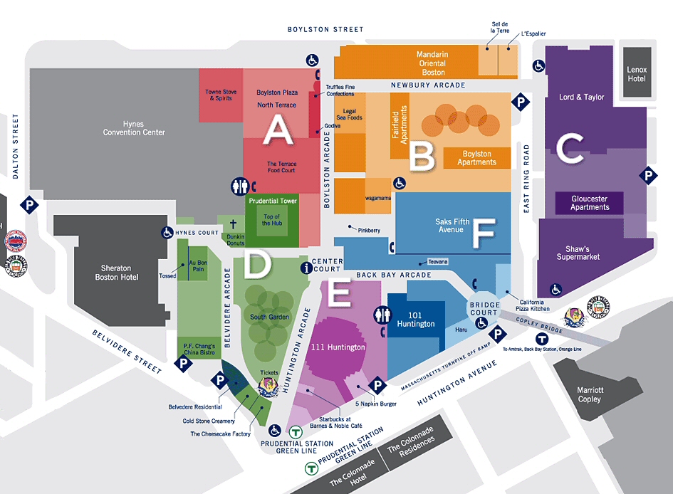 The Shops at Prudential Center map
