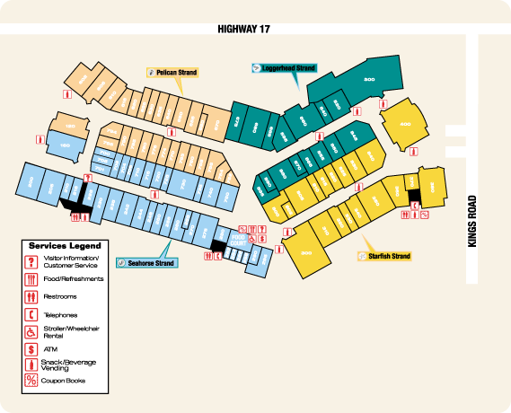 Tanger Myrtle Beach Outlets East map