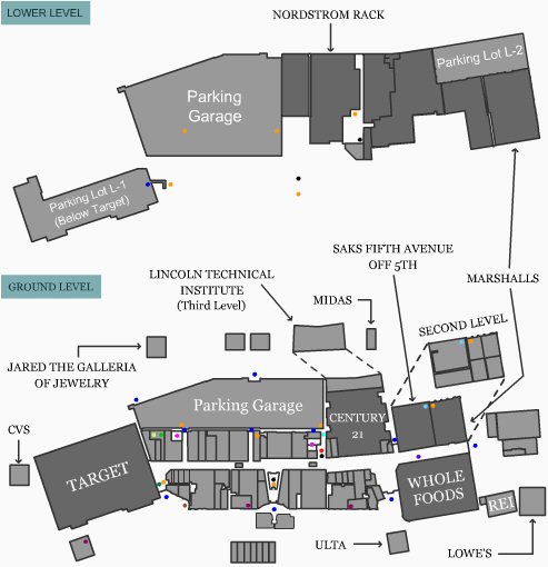 The Outlets at Bergen Town Center map