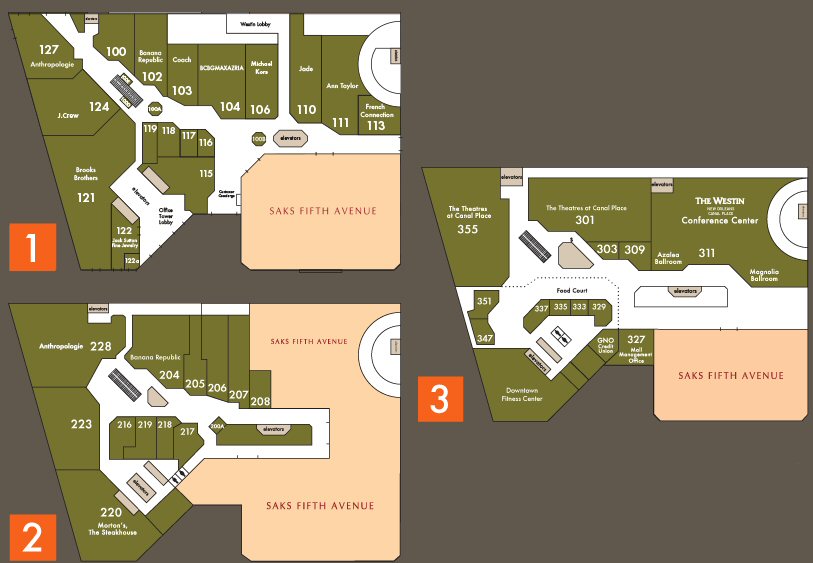 The Shops at Canal Place map
