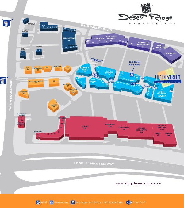 Desert Ridge Marketplace In Phoenix AZ   Desert Ridge Marketplace Map 