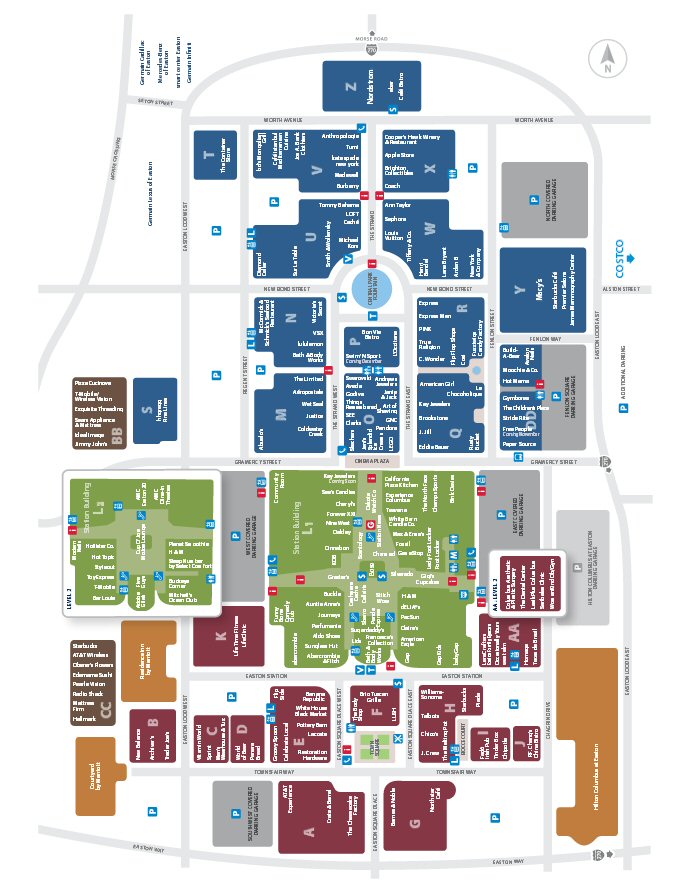 Easton Town Center map