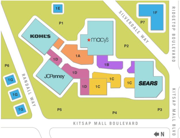 Kitsap Mall map