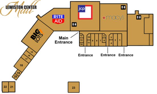 Lewiston Center Mall map