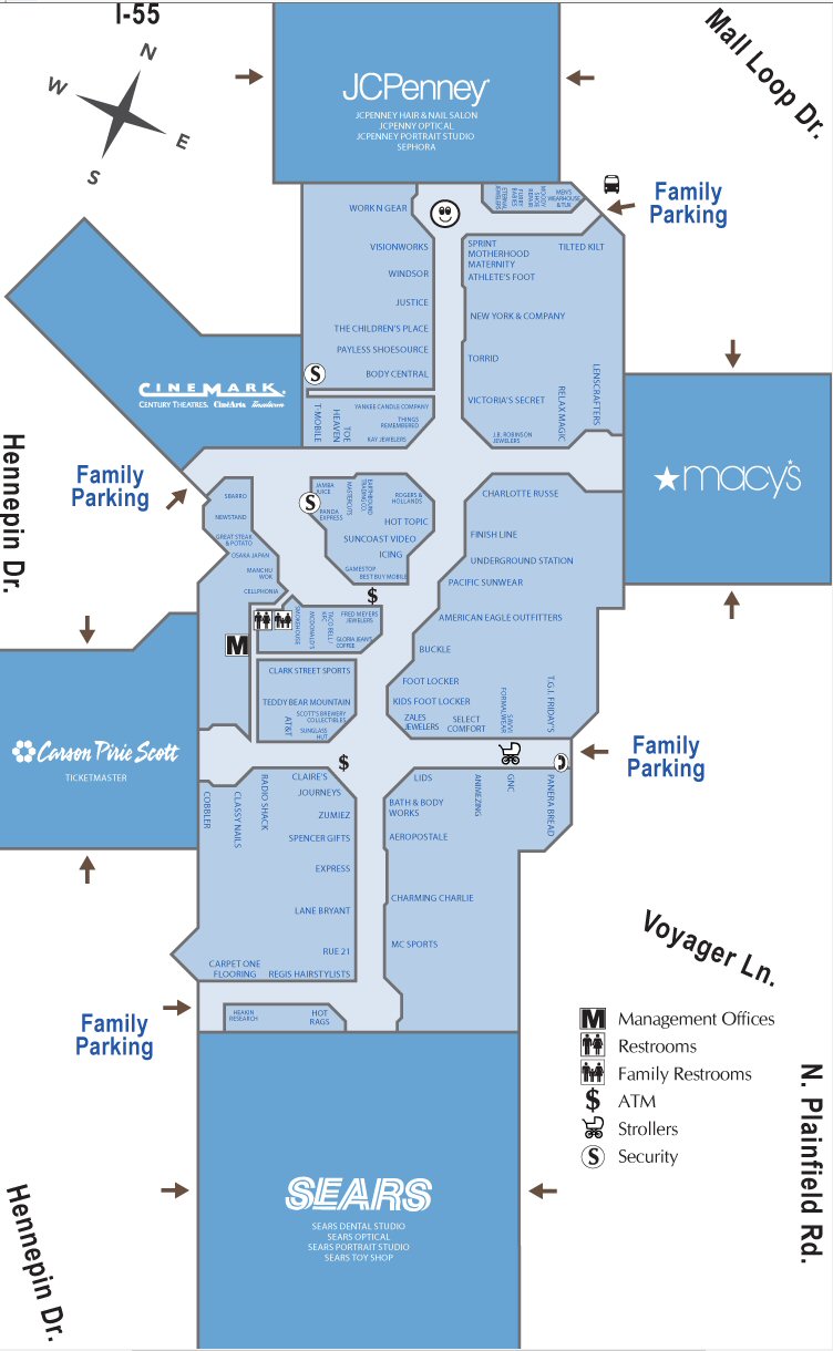 Louis Joliet Mall map
