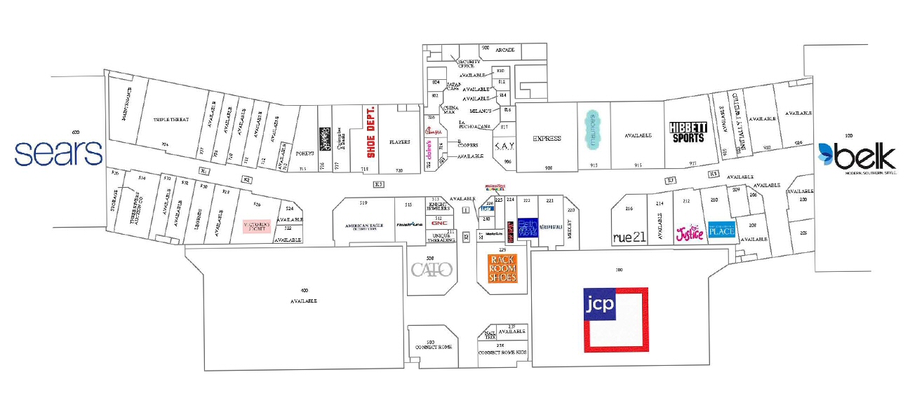 Mount Berry Mall map