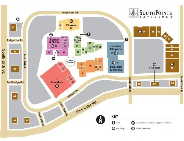 SouthPointe Pavilions map