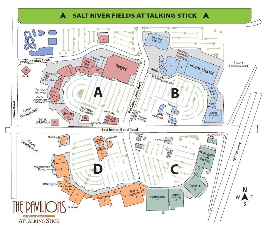 The Pavilions At Talking Stick map