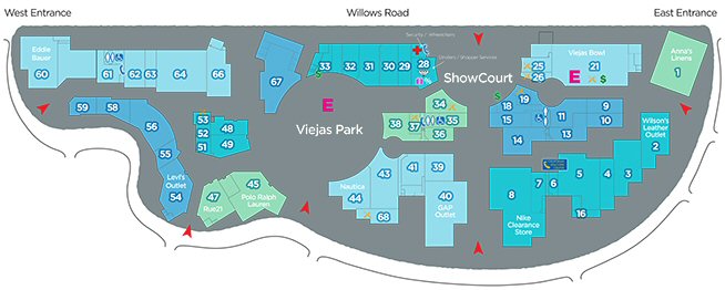 Viejas Outlet Center map