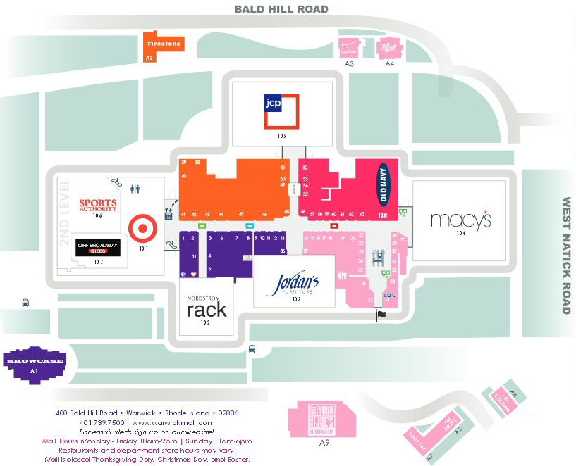 Warwick Mall map